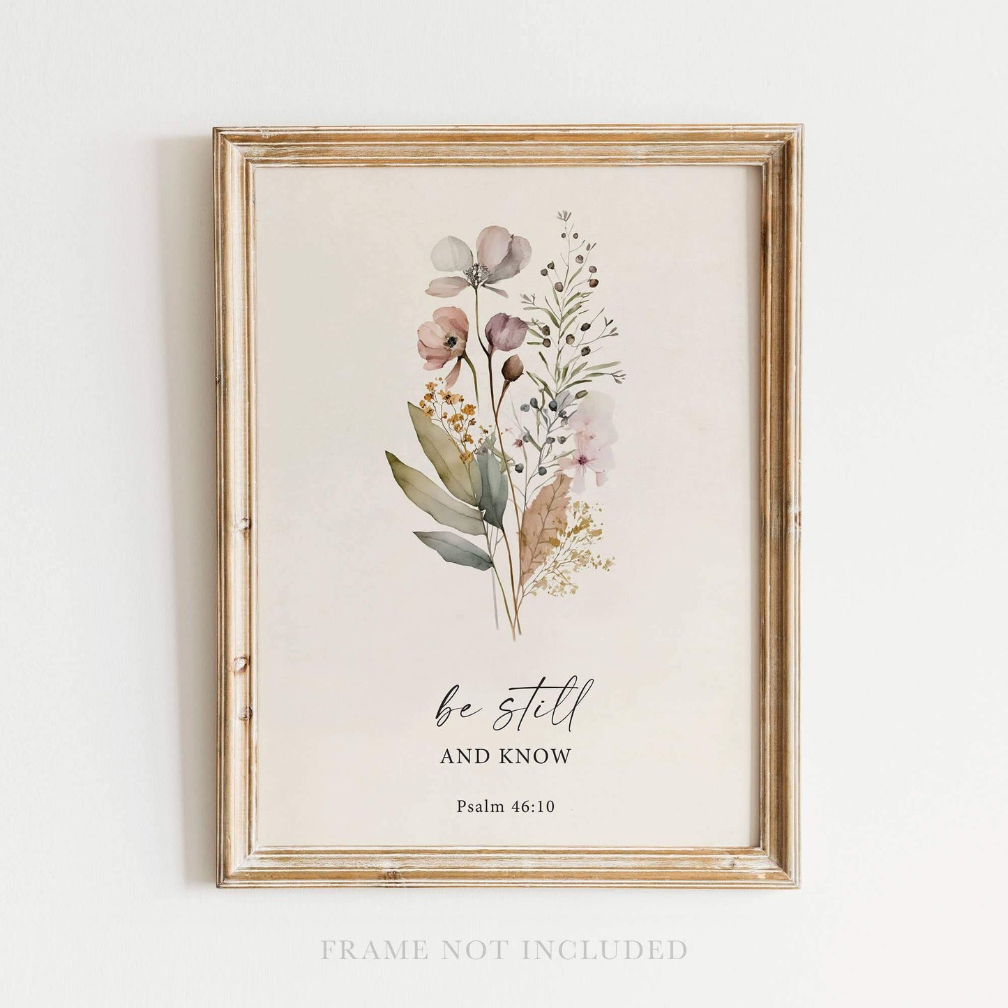 Be Still Floral Wall Art Print Christian Gift Decor