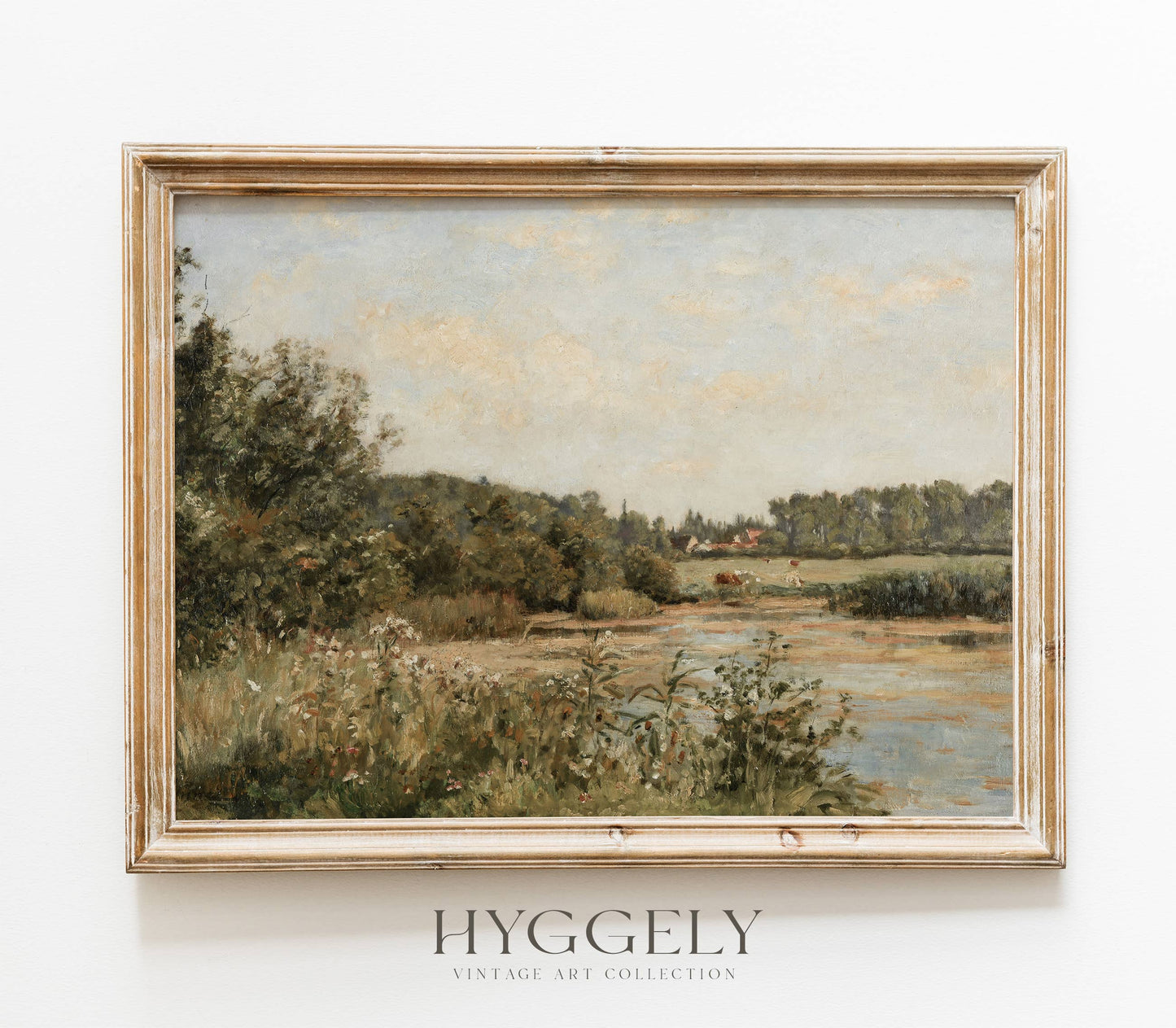 Vintage Classic Landscape View | Muted Stream Art Print L110