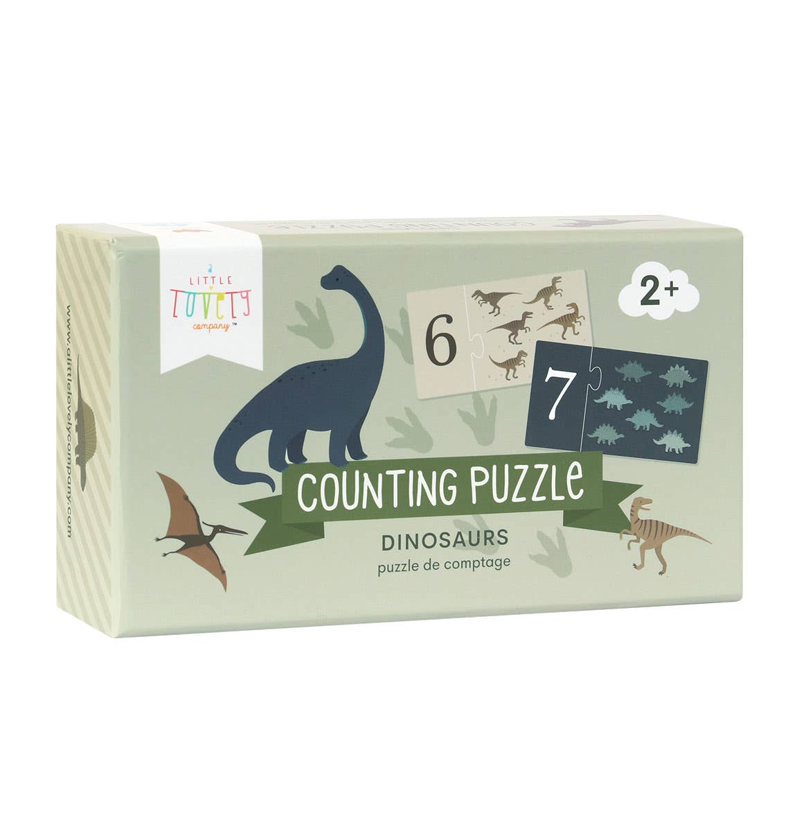 Counting puzzle/match and count: Dinosaurs