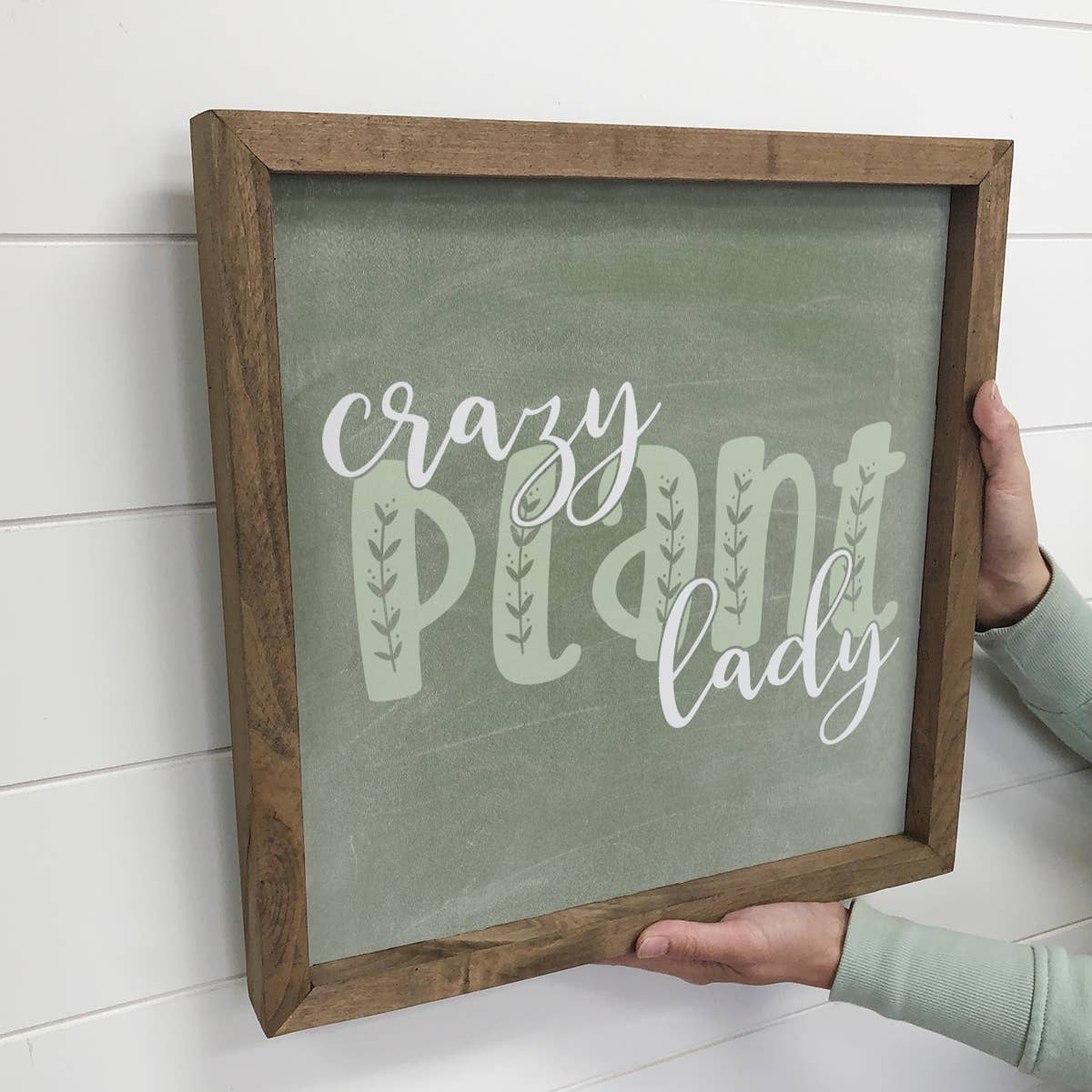 Crazy Plant Lady Small Canvas & Wood Sign for Floral Shop