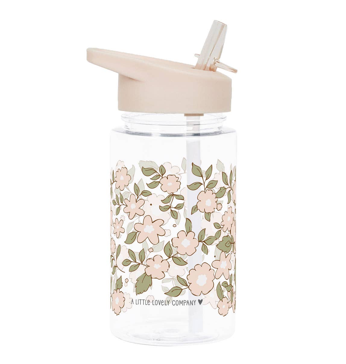 Kids drink bottle/water bottle: Blossoms - pink