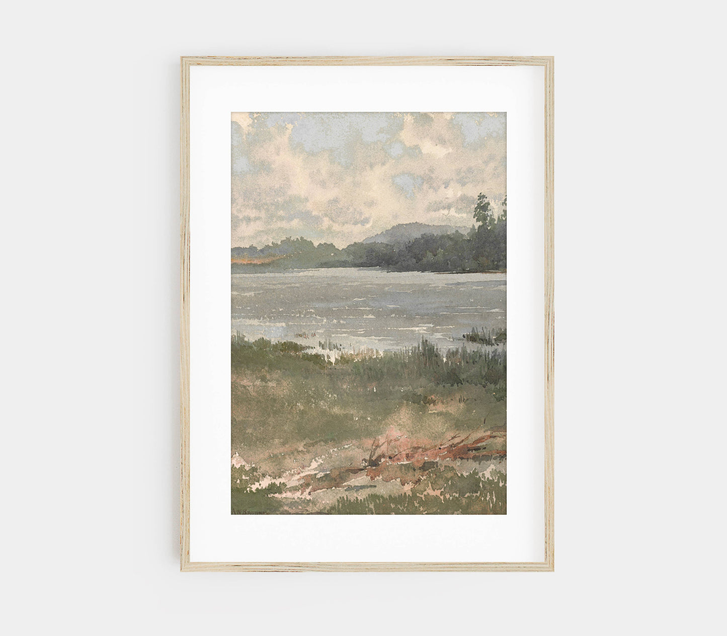 Pastel Watercolor Print | Coastal Nautical Muted Art L199