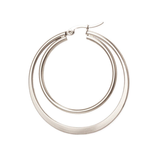 Silver Basics Double Round Hoop Earrings