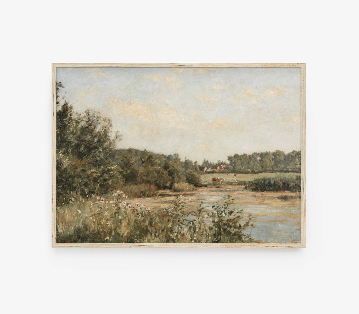 Vintage Classic Landscape View | Muted Stream Art Print L110