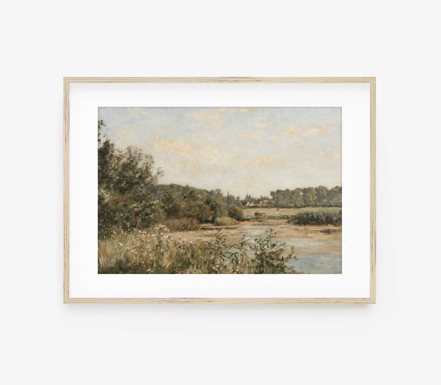 Vintage Classic Landscape View | Muted Stream Art Print L110