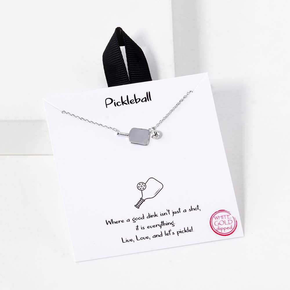 Pickleball and Paddle Pendant Necklace