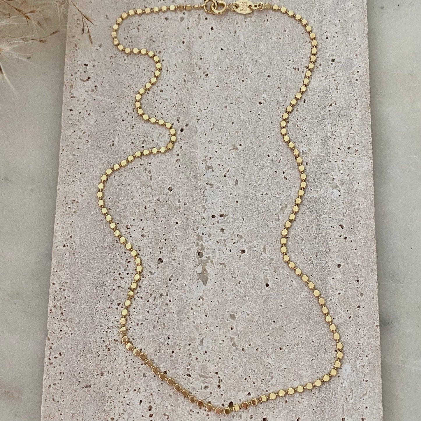 Flat Dots Layering Necklace18k Gold Filled Link Chain