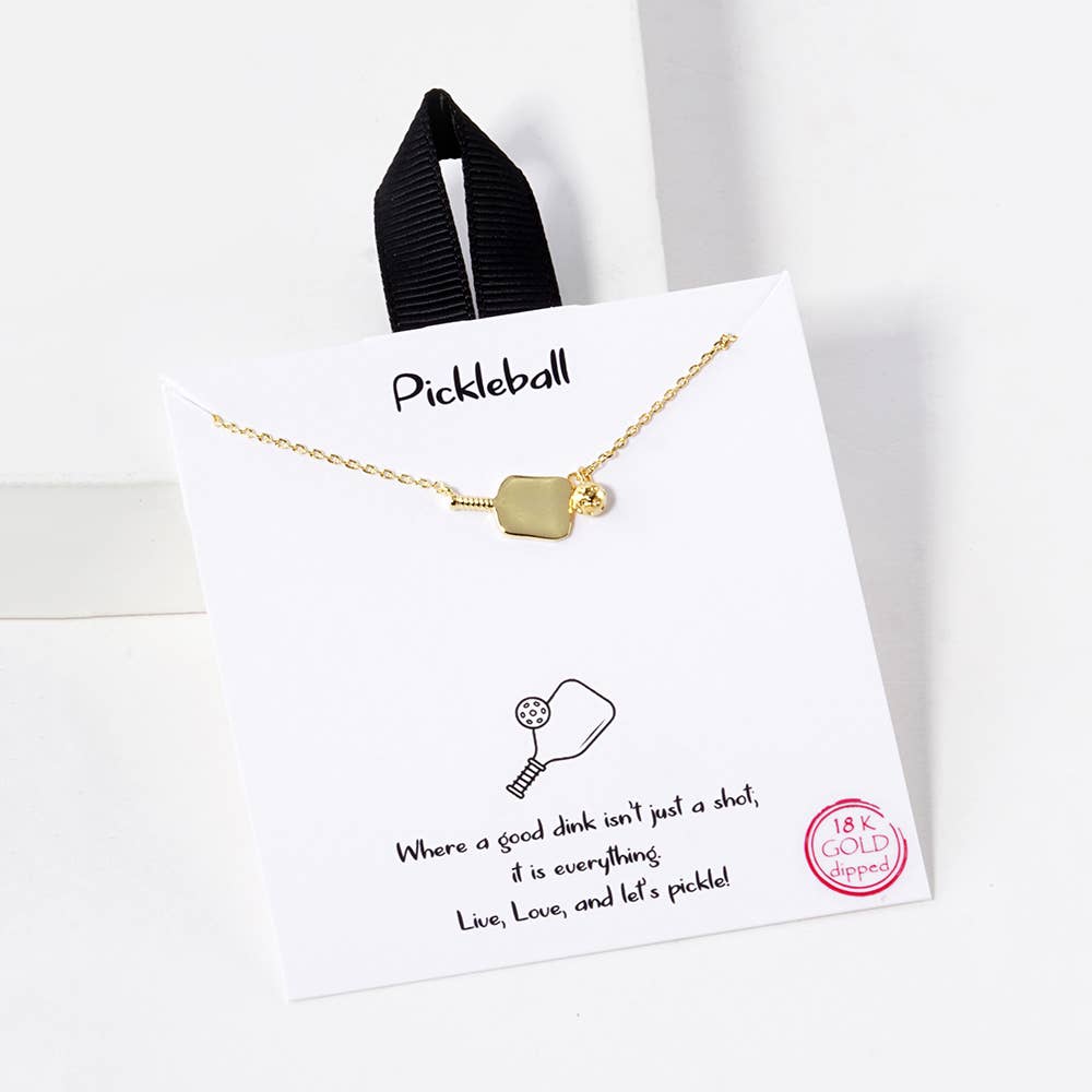 Pickleball and Paddle Pendant Necklace