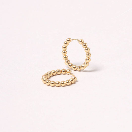 14K Gold-Dipped Ball Hoop Earring