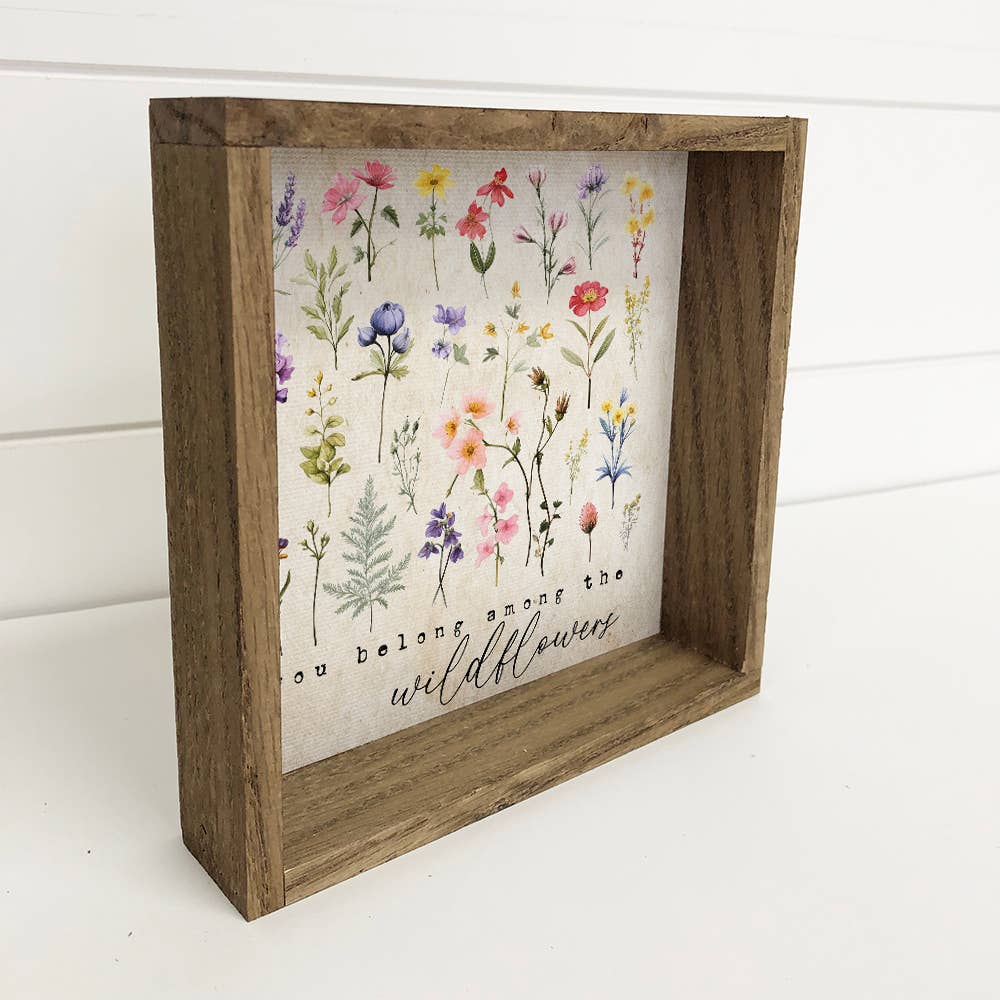 You Belong Among the Wildflowers - Framed Canvas Wall Art